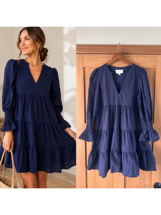 Tuckernuck Dresses & Skirts - Pomander Place Tuckernuck Navy Swiss Dot Kenzo Mini Dress Women’s Medium